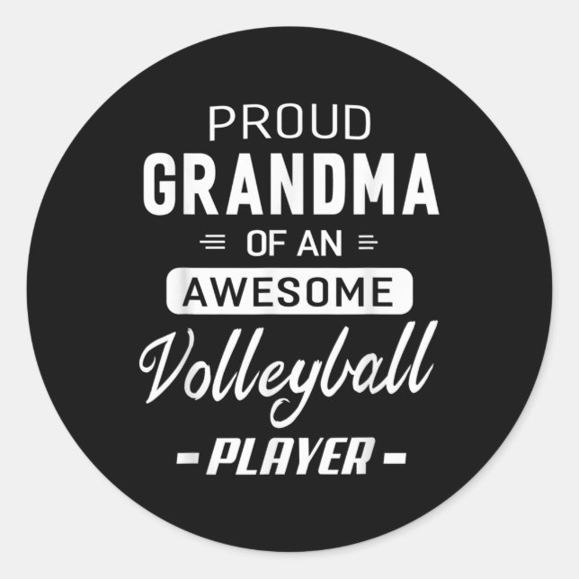 Proud Oma eines Phantastischen Volleyballspielers Runder Aufkleber (Vorderseite)