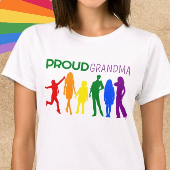 Proud Oma Gay Pride weibliche Silhouetten T-Shirt (Von Creator hochgeladen)