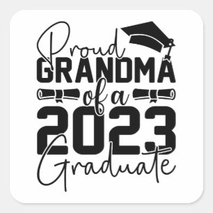 Proud Oma of Graduate 2023 Quadratischer Aufkleber