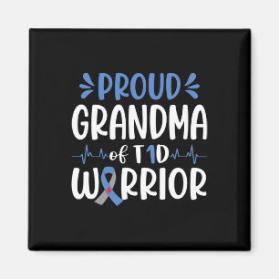 Proud Oma T1d Warrior Diabetes Awareness Bl Magnet