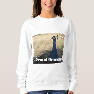 Proud Oma Vibrannt Peacock Foto Animal Sweatshirt