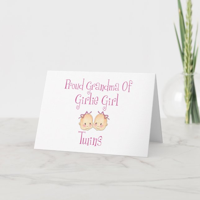 Proud Oma von Girl Twins Karte (Vorderseite)