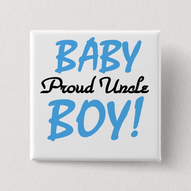 Proud Onkel Baby Boy T - Shirt und Geschenke Button (Vorderseite)