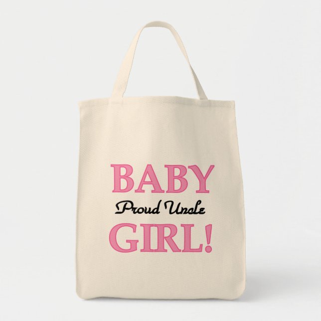 Proud Onkel Baby Girl Tshirts und Geschenke Tragetasche (Vorne)
