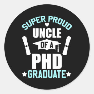 Proud Onkel von Phd Graduate 2025 Doktorandenstudi Runder Aufkleber