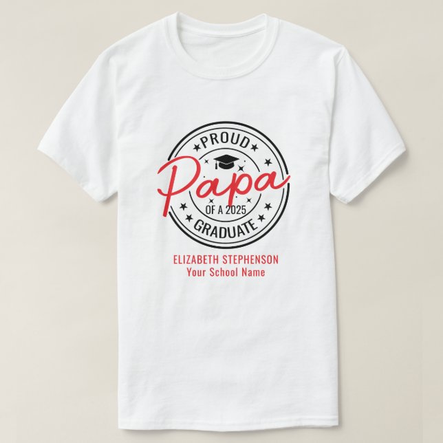 Proud Papa der Absolventen-Familie passend T-Shirt (Design vorne)