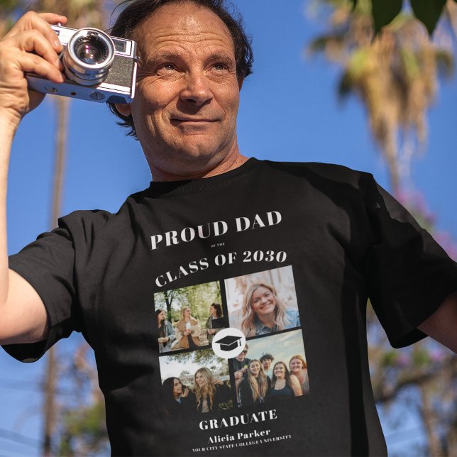 Proud Papa-Klasse von 2025 Foto-Abschluss T-Shirt (Von Creator hochgeladen)