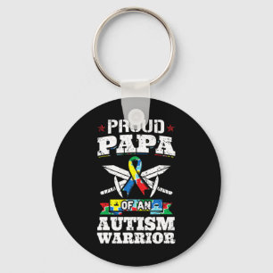 Proud Papa of a Autismus Warrior Awareness Ribbon Schlüsselanhänger