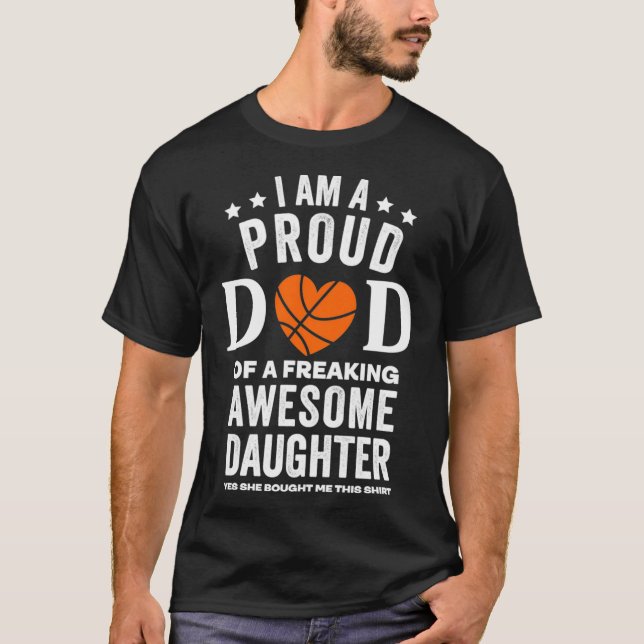 Proud Papa Shirt Basketball von Daughter Pullover (Vorderseite)