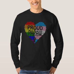 Proud Papaw LGBt mit Regenbogen- und Transgender-F T-Shirt