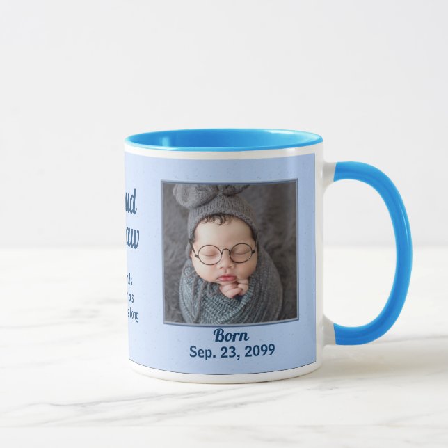 Proud PAPAW New Baby Blue 2 Foto Tasse (Rechts)