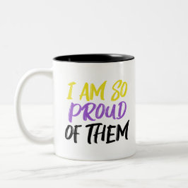 Proud Parent of Nonbinary Child Mom or Dad Zweifarbige Tasse