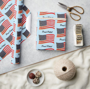 Proud Patriot American Flag, USA Independence Day Geschenkpapier