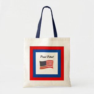 Proud Patriot American Flag, USA Independence Day Tragetasche