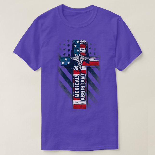 Proud Patriotic American Medical Assistant T-Shirt (Design vorne)