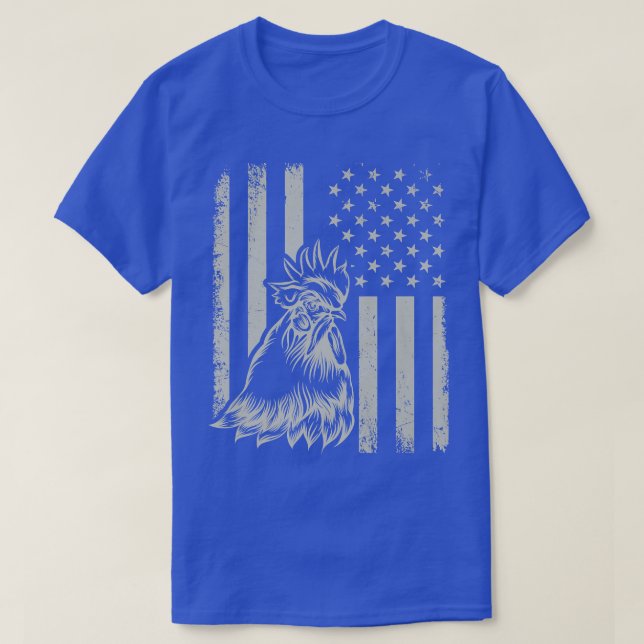 Proud Patriotic Chicken Rooster Farmer Lover Ameri T-Shirt (Design vorne)