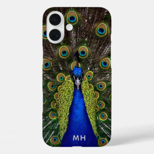 Proud Peacock individuelle Monogramm-Telefonfälle iPhone 16 Plus Hülle
