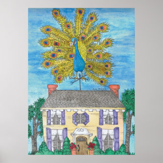 Proud Peacock Poster Print