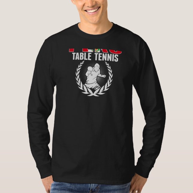 Proud Peru Table Tennis  Peruvian Ping Pong Suppor T-Shirt (Vorderseite)