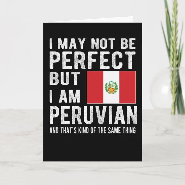 Proud Peruaner Flagge Peru Erbe Peruanische Wurzel Karte (Vorderseite)