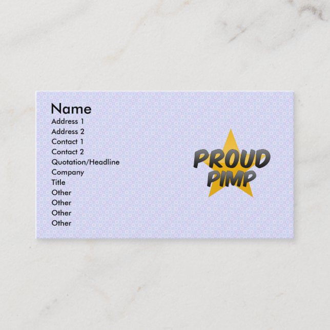 Proud Pimp Visitenkarte (Vorderseite)