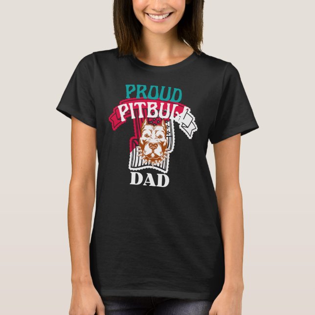 Proud Pitbull Vater T-Shirt (Vorderseite)