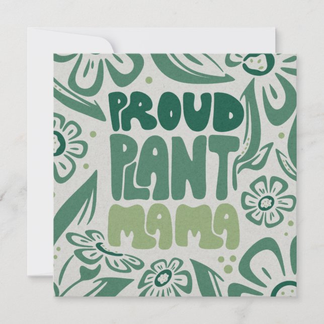Proud Plant Mama – Bold Plant Lover Flat Card (Vorderseite)