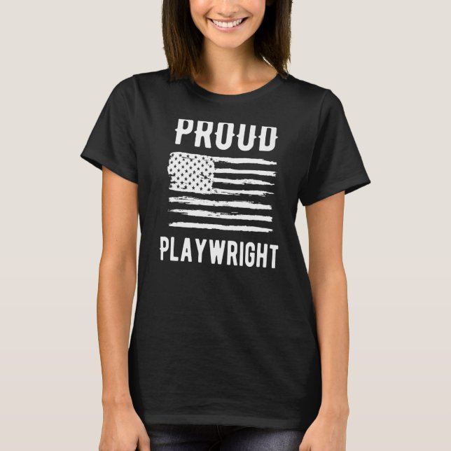 Proud Playwright Professionals American Flag Premi T-Shirt (Vorderseite)