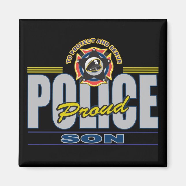 Proud Police Sohn Magnet (Vorne)