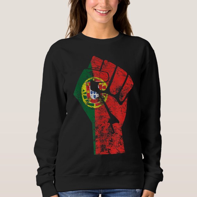 Proud Portuguese Retro Portugal Flag 2 Sweatshirt (Vorderseite)