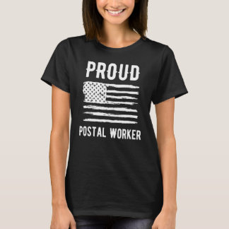 Proud Postal Worker Professionals American Flag T-Shirt