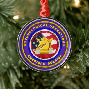Proud Psychological Operations Veteran Christmas Ornament Aus Metall