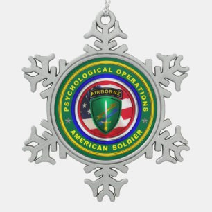 Proud Psychological Operations Veteran Schneeflocken Zinn-Ornament