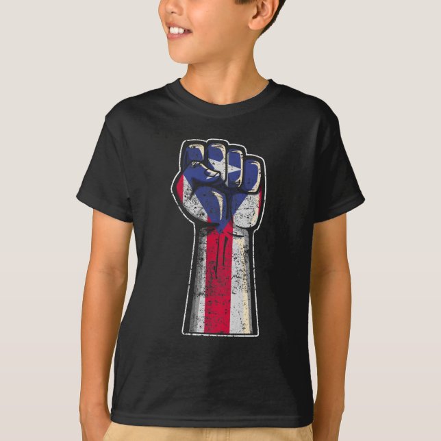 Proud Puerto Rico Roots Flag T-Shirt (Vorderseite)