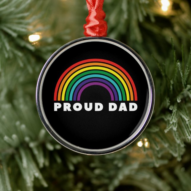 Proud Rainbow Vater Ornament Aus Metall (Baum)