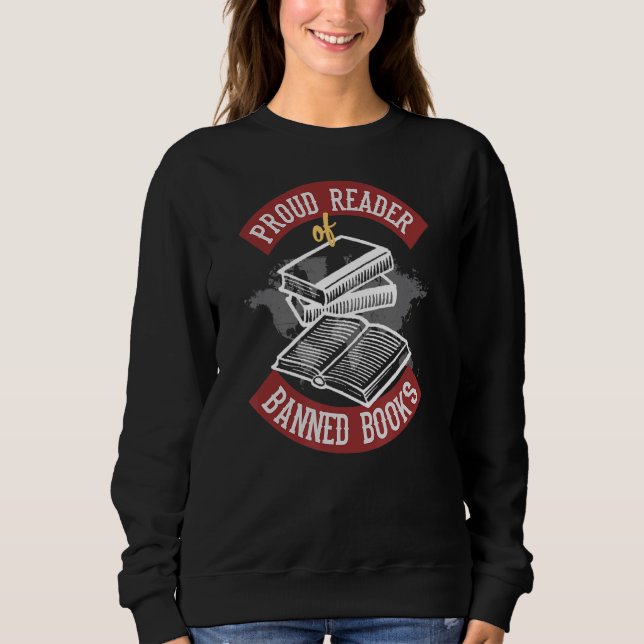 Proud Reader verbotener Bücher Sweatshirt (Vorderseite)