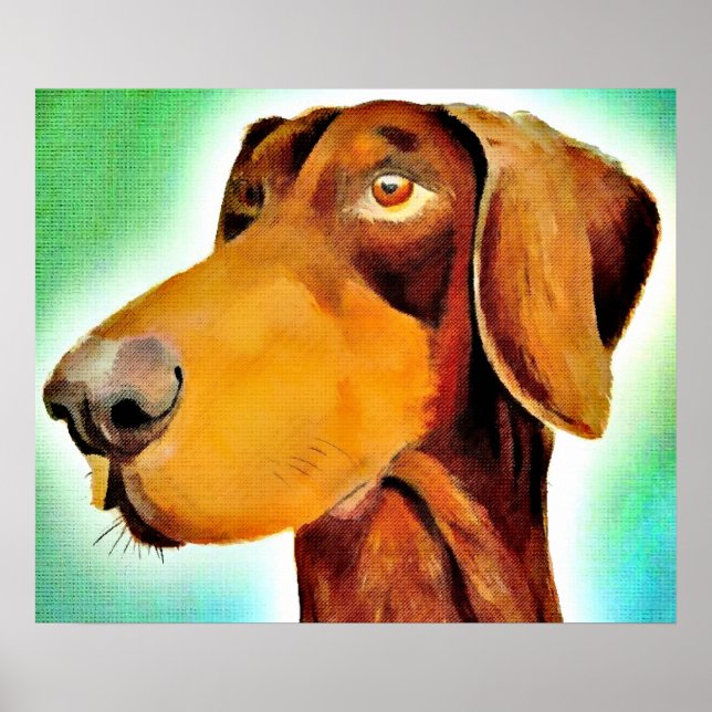 Proud Red Doberman Original-Kunstposter Poster (Vorne)
