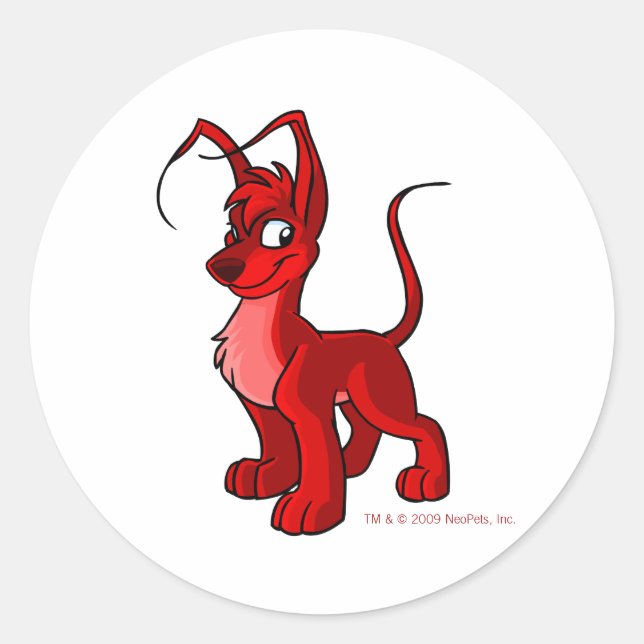 Proud red Gelert Runder Aufkleber (Vorderseite)