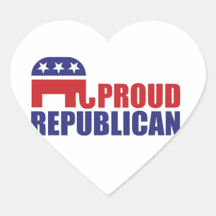 Proud-Republikaner Elephant Herz-Aufkleber