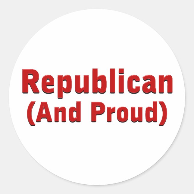 Proud Republikaner Runder Aufkleber (Vorderseite)