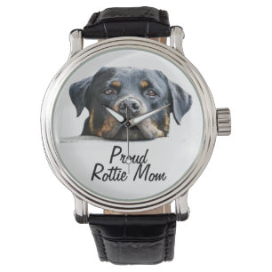 Proud Rottie Mama Rottweiler Dog Face Armbanduhr