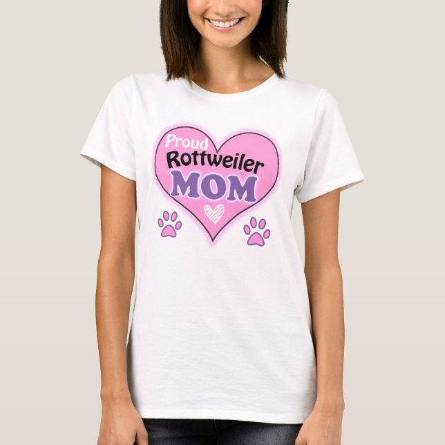 Proud Rottweiler Mom T Shirt (Vorderseite)