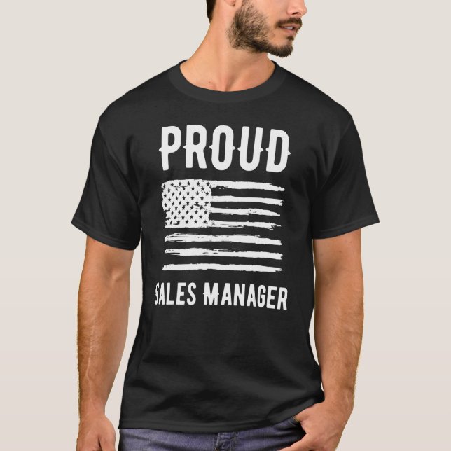 Proud Sales Manager Professional American Flag T-Shirt (Vorderseite)