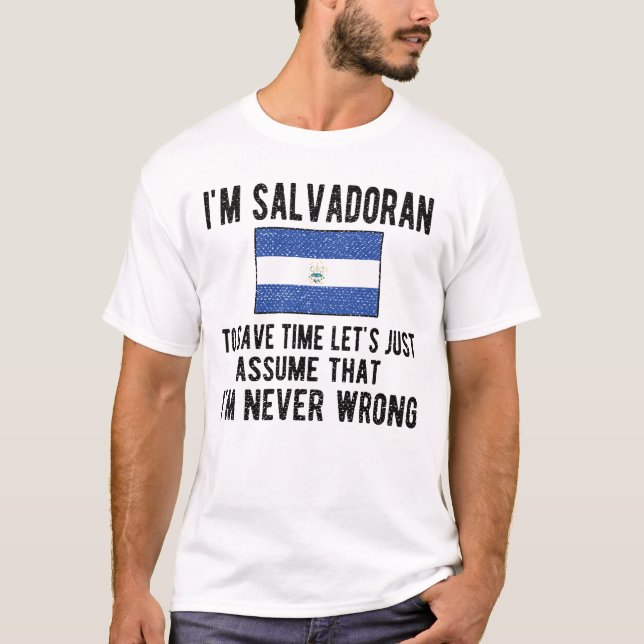 Proud Salvadoran Flag El Salvador Roots Salvadoran T-Shirt (Vorderseite)