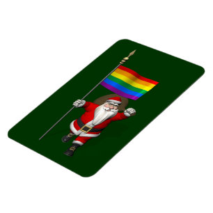 Proud Santa Claus mit Regenbogenflagge Magnet
