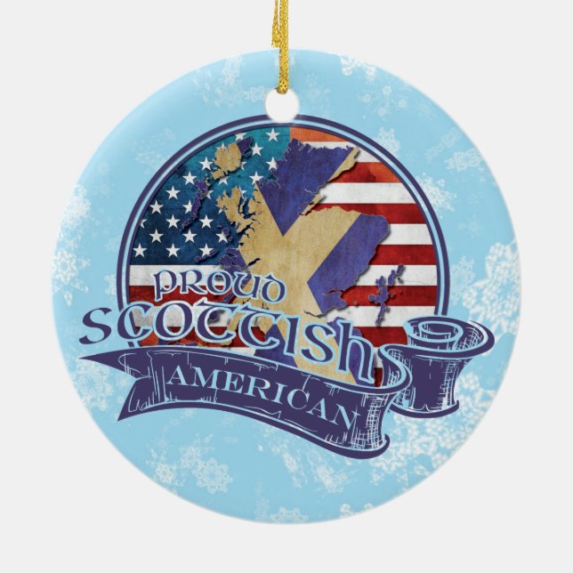 Proud Scottish American Christmas Ornament (Hinten)