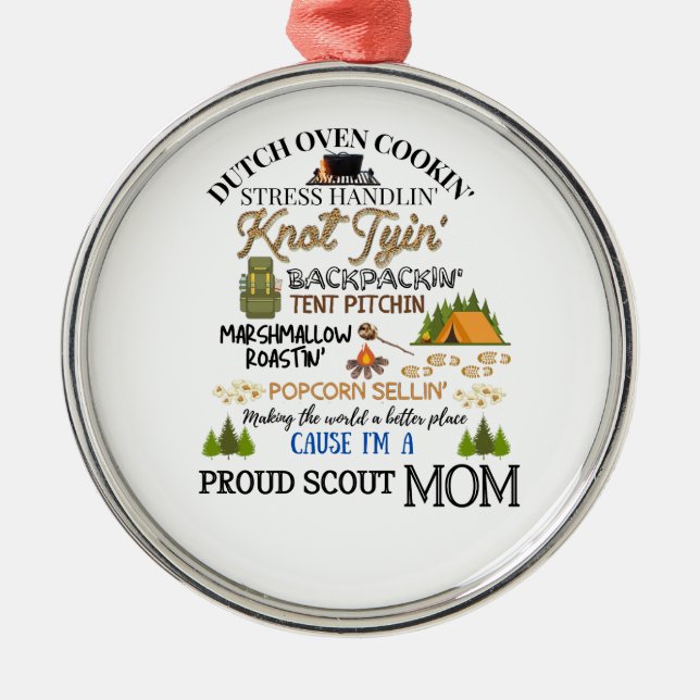 Proud Scout Mama Ornament Aus Metall (Vorne)