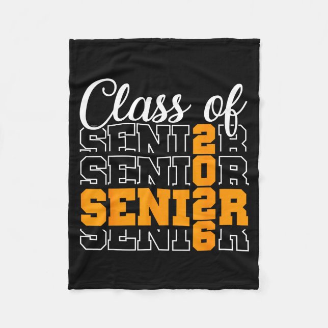 Proud senior 2026 graduation high school class of fleecedecke (Vorderseite)