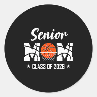 Proud senior basketball mom 2026 graduation  runder aufkleber
