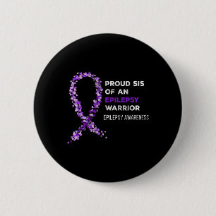 Proud Sis of an Epilepsy Warrior Epilepsy Awarenes Button